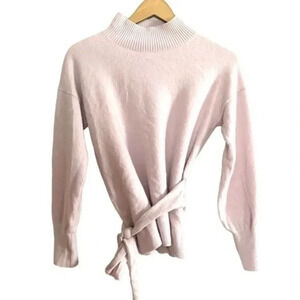 Club Monaco Pink Cashmere Belted Sweater